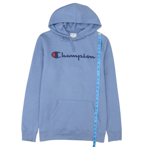 Champion Men's Blue Pullover Hoodie L Fleece Logo Sportswear