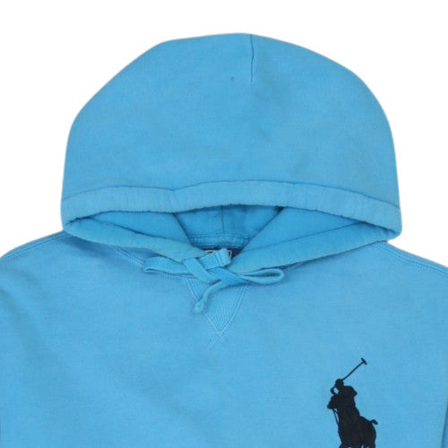 Ralph Lauren Men's Blue Pullover Hoodie XL Fleece Logo Sweatshirt