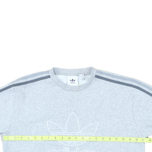 Adidas Men's Grey Crew Neck Pullover Sweatshirt Size M