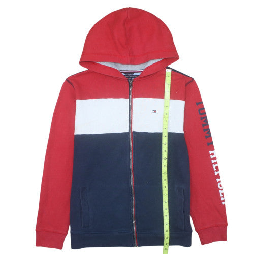 Tommy Hilfiger Teens Red Blue Full Zip Hoodie XL (20) Cotton Blend