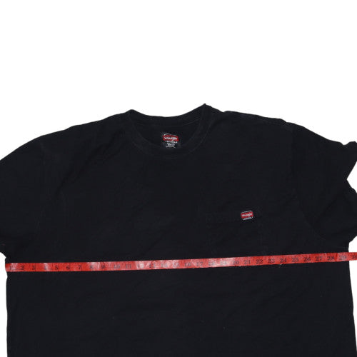 Wrangler Men's Black 4XL Pocket Crew Neck Cotton T-Shirt