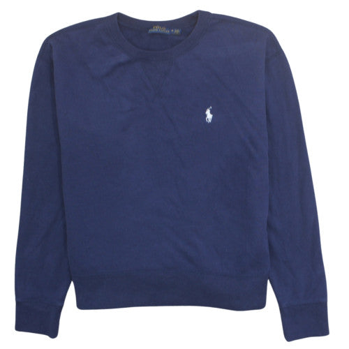 Polo Ralph Lauren Women's Navy Blue Cotton Pullover Sweatshirt M