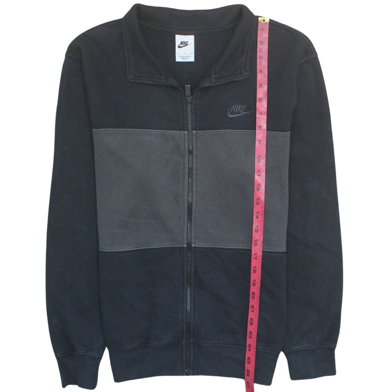 Nike Men's Black Full Zip Fleece Sweatshirt Size S Regular Fit