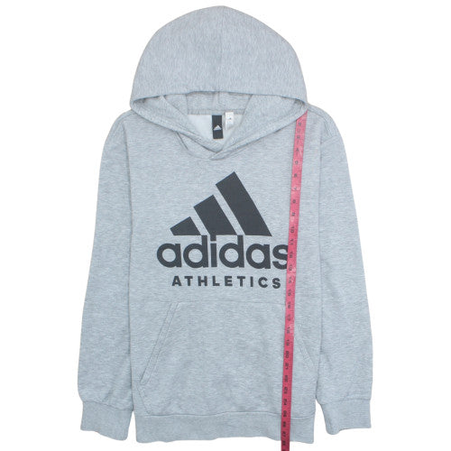 Adidas Mens Grey Hoodie Athletics Pullover Sweatshirt Size M