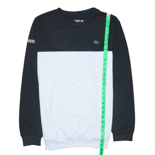 Lacoste Men's Black White 2XL Crew Neck Pullover Sweatshirt