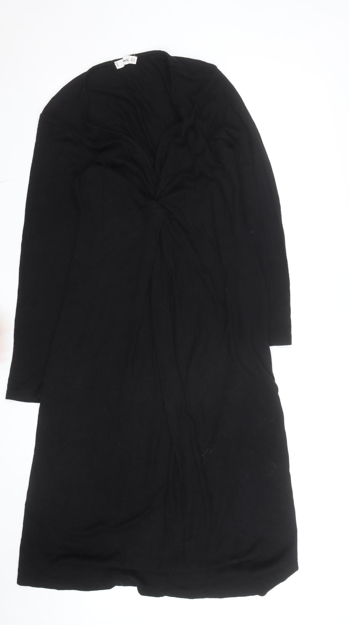 MNG Women's Black Plus Size 2XL Knit Bodycon V-Neck Long Sleeve Dress