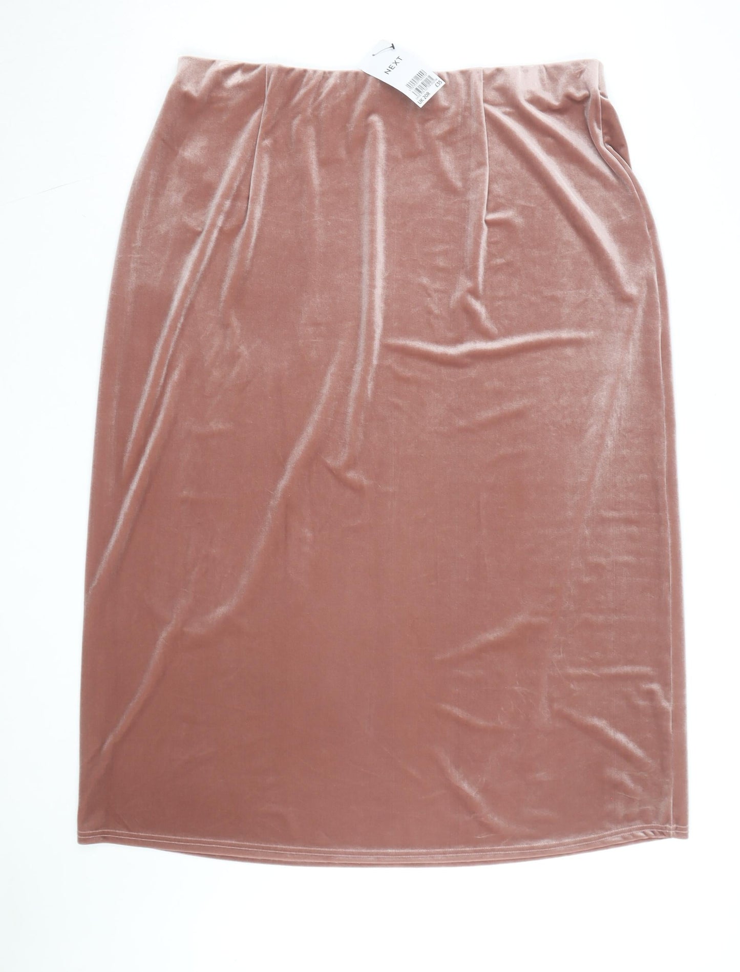 Next Women Pink Velvet Midi Pencil Skirt Size 20