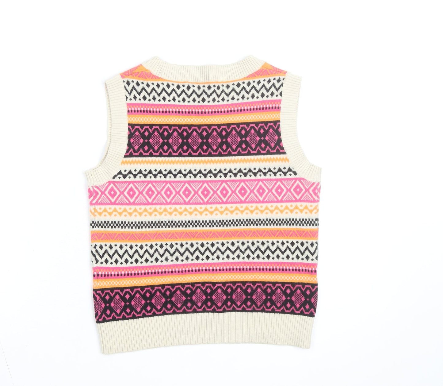 Willow & Wind Womens Multicoloured Fair Isle Knit Sleeveless Crop XS