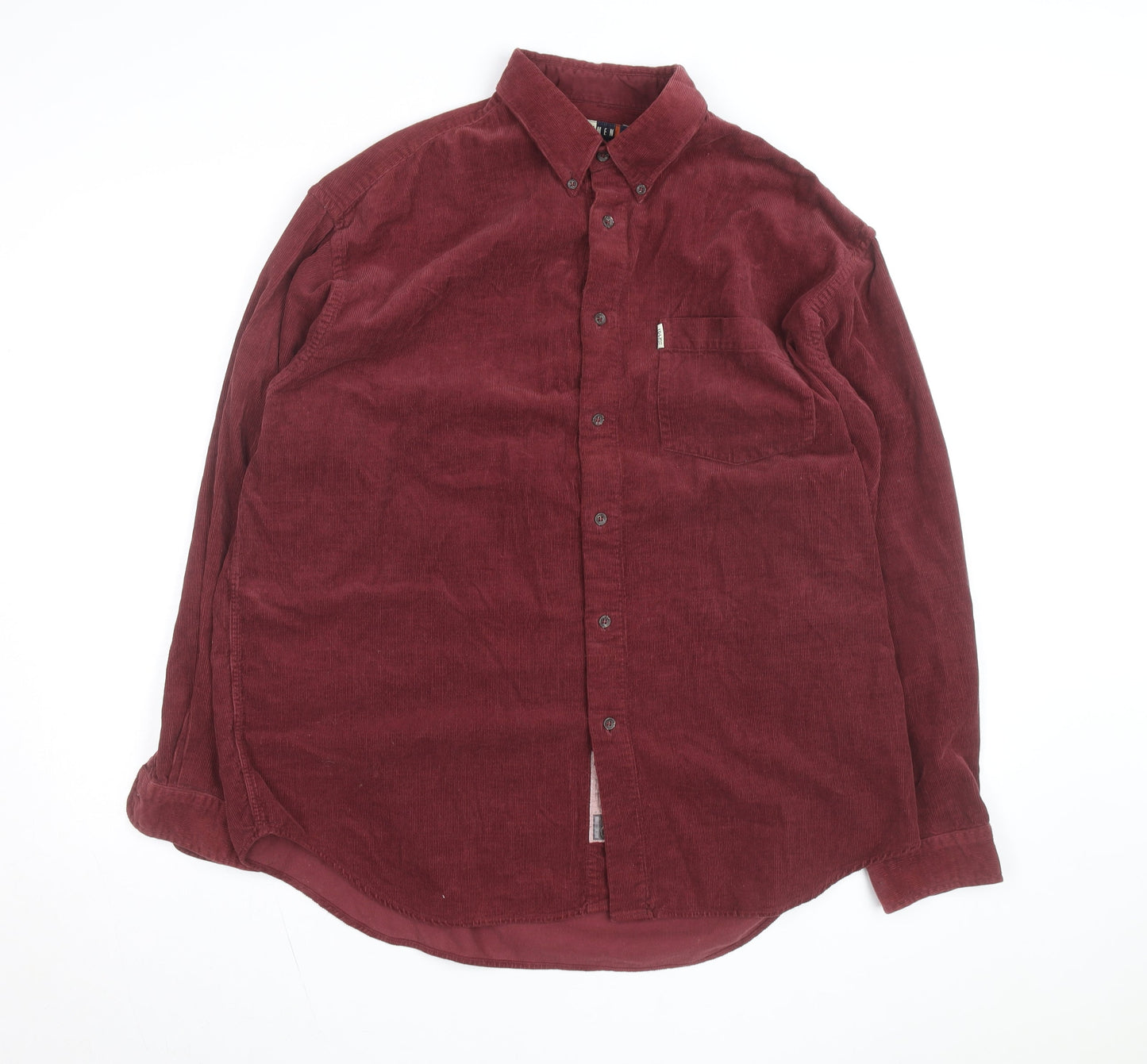 Esprit Men Red Corduroy Button-Up Long Sleeve Shirt L
