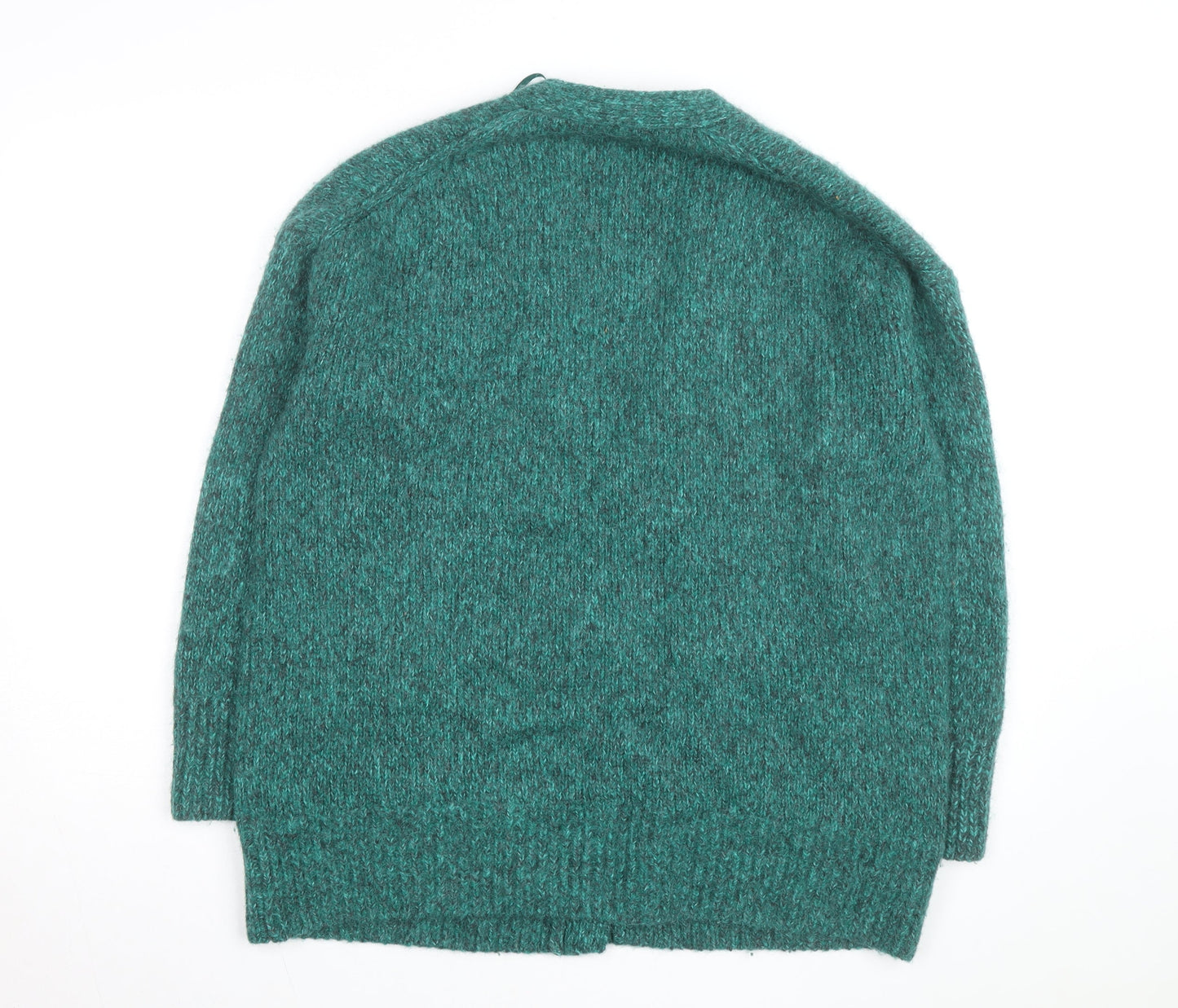 COS Womens Green Alpaca Wool Blend Chunky Knit V-Neck Cardigan Size S