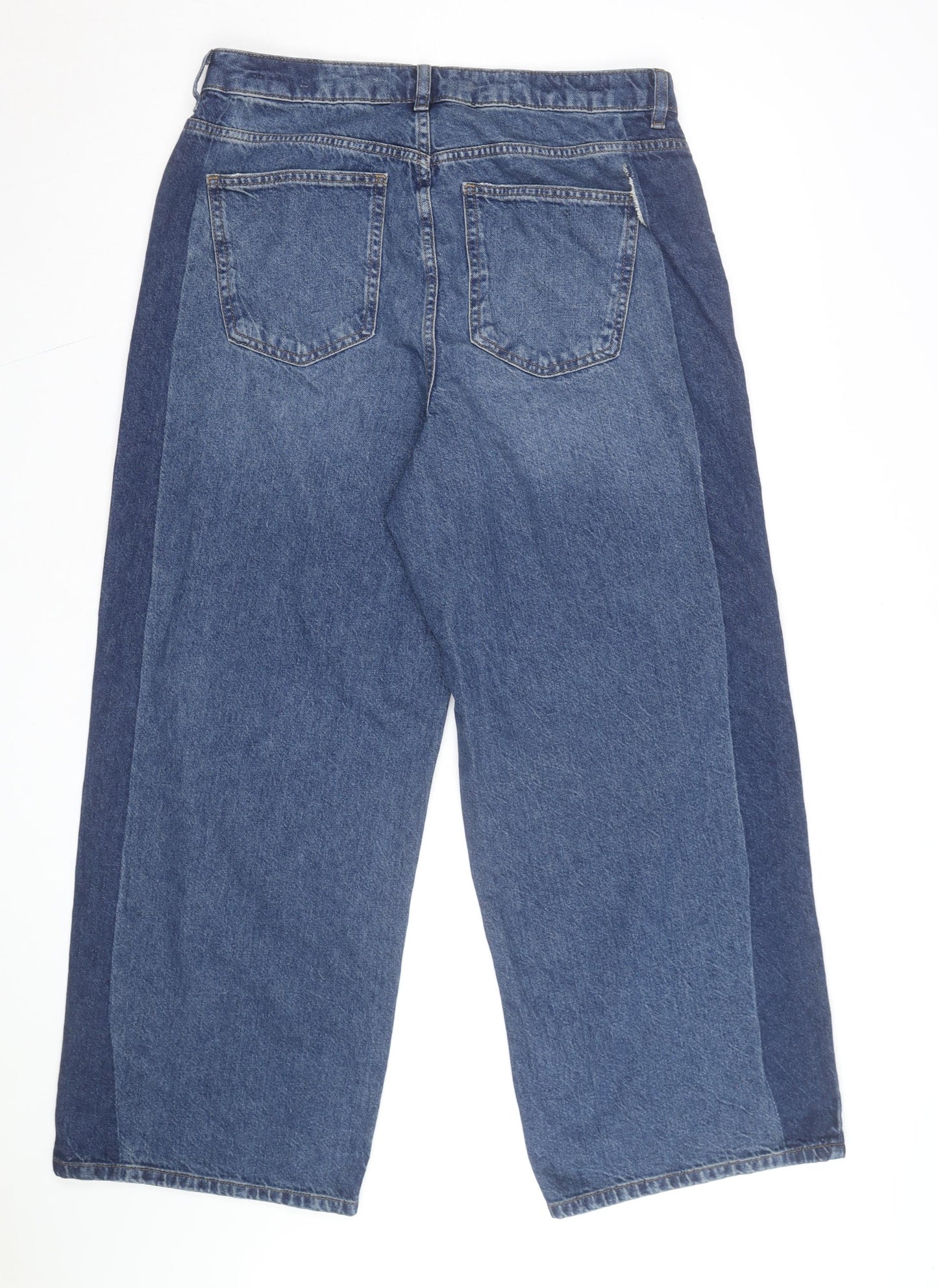 Marks and Spencer Women's Blue Wide-Leg High-Rise Jeans Size 12