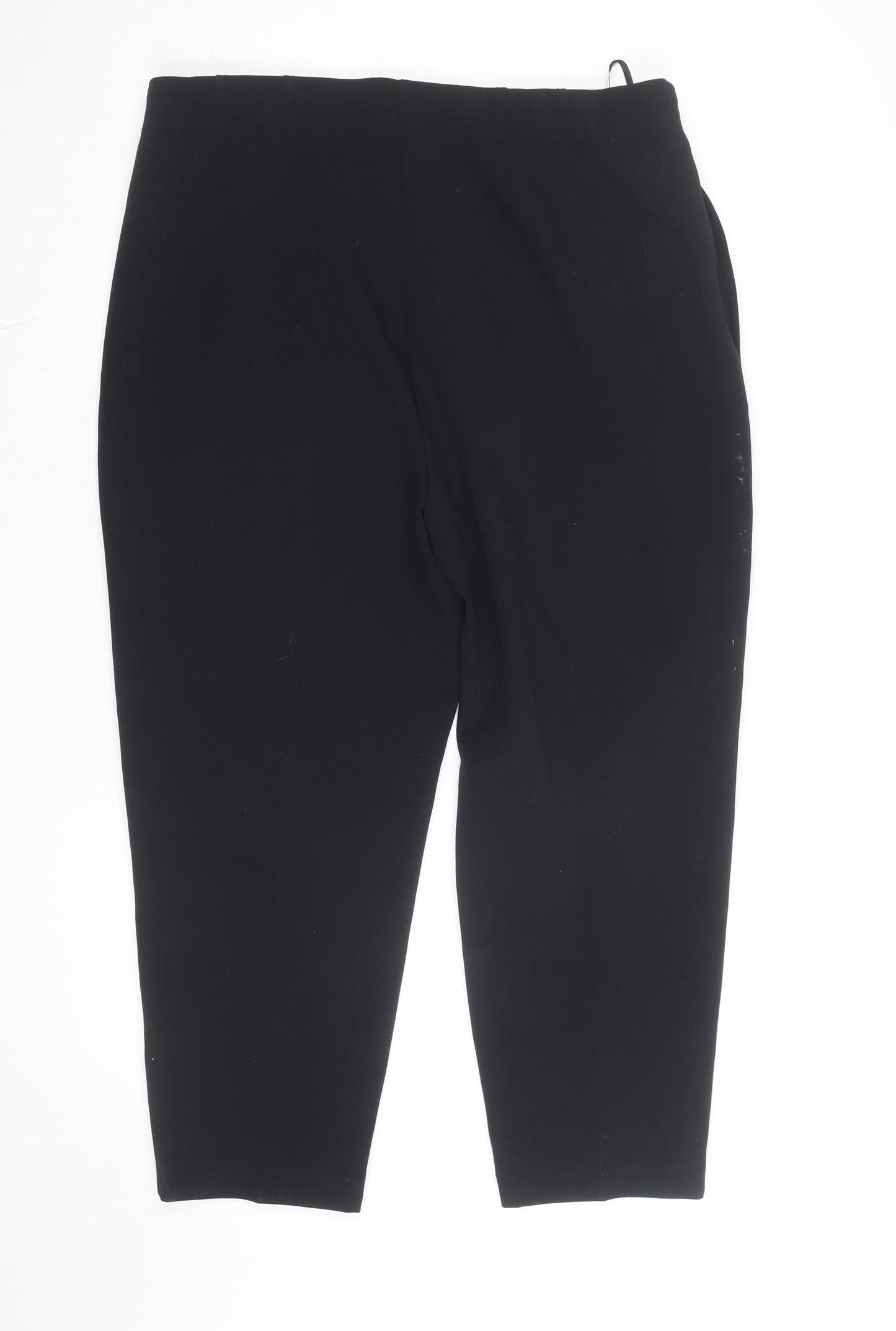 Marks and Spencer Women's Black Cropped Slim Tapered Trousers Size 12