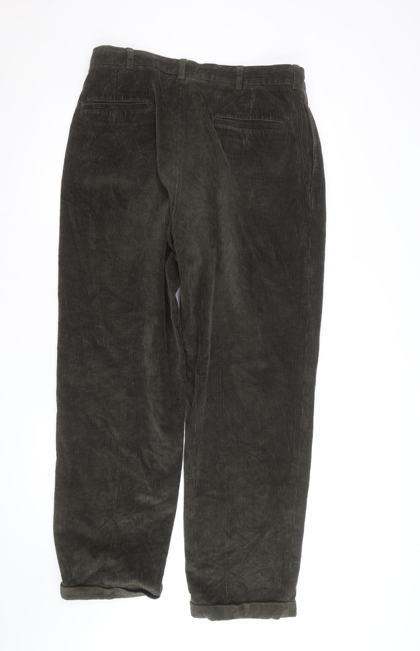 Brooks Brothers Men's Brown Corduroy Pleated Trousers 34W 32L Regular Fit