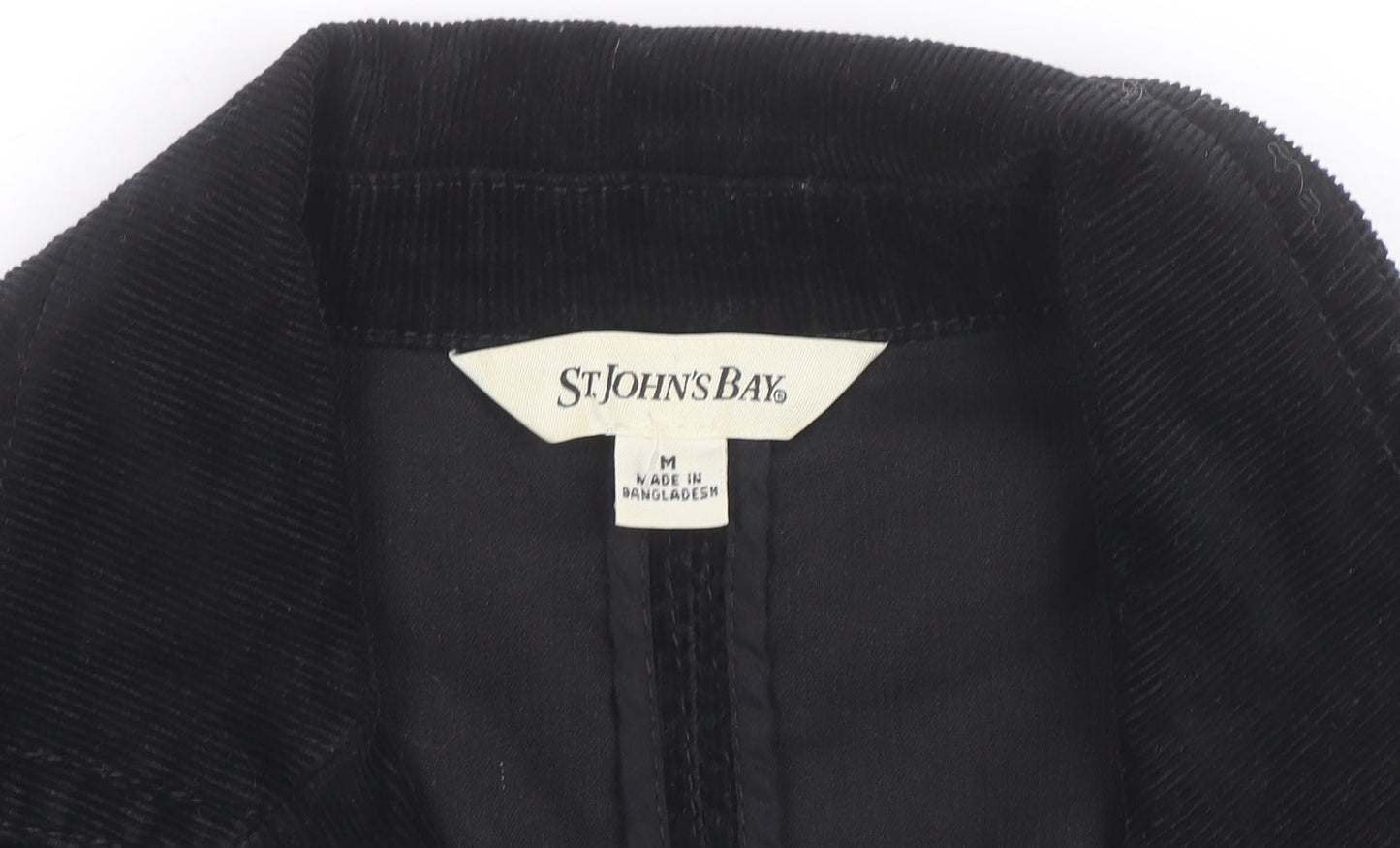 St John's Bay Men's Black Corduroy Blazer Jacket Size M