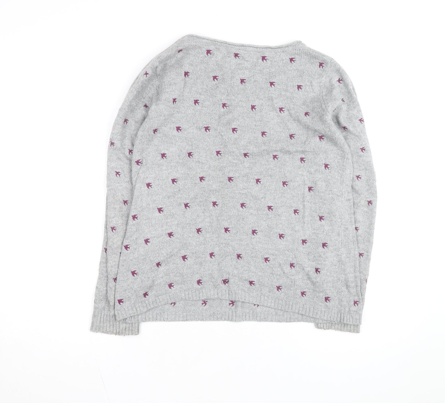 Mantaray Women’s Grey Bird Knit Jumper Size 12 Pullover