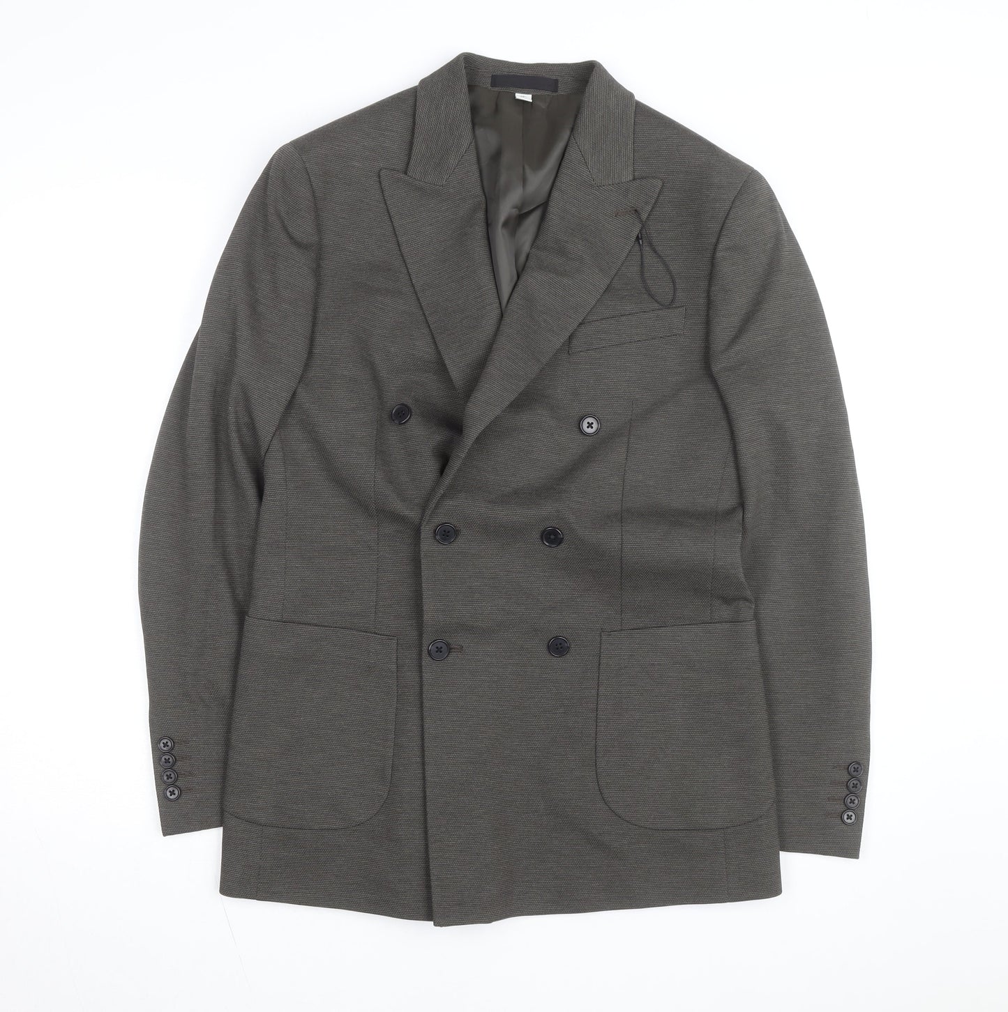 Marks and Spencer Men's Green Wool Blend Regular Fit Blazer 38R
