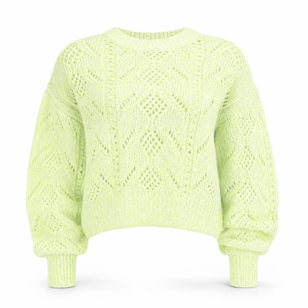 River Island Women’s Yellow Open-Knit Pullover Jumper Size S