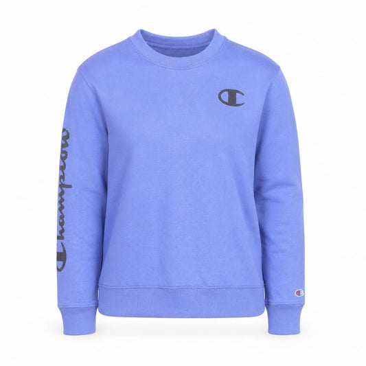Champion Women Blue Logo Crew Neck Pullover Sweatshirt Size M