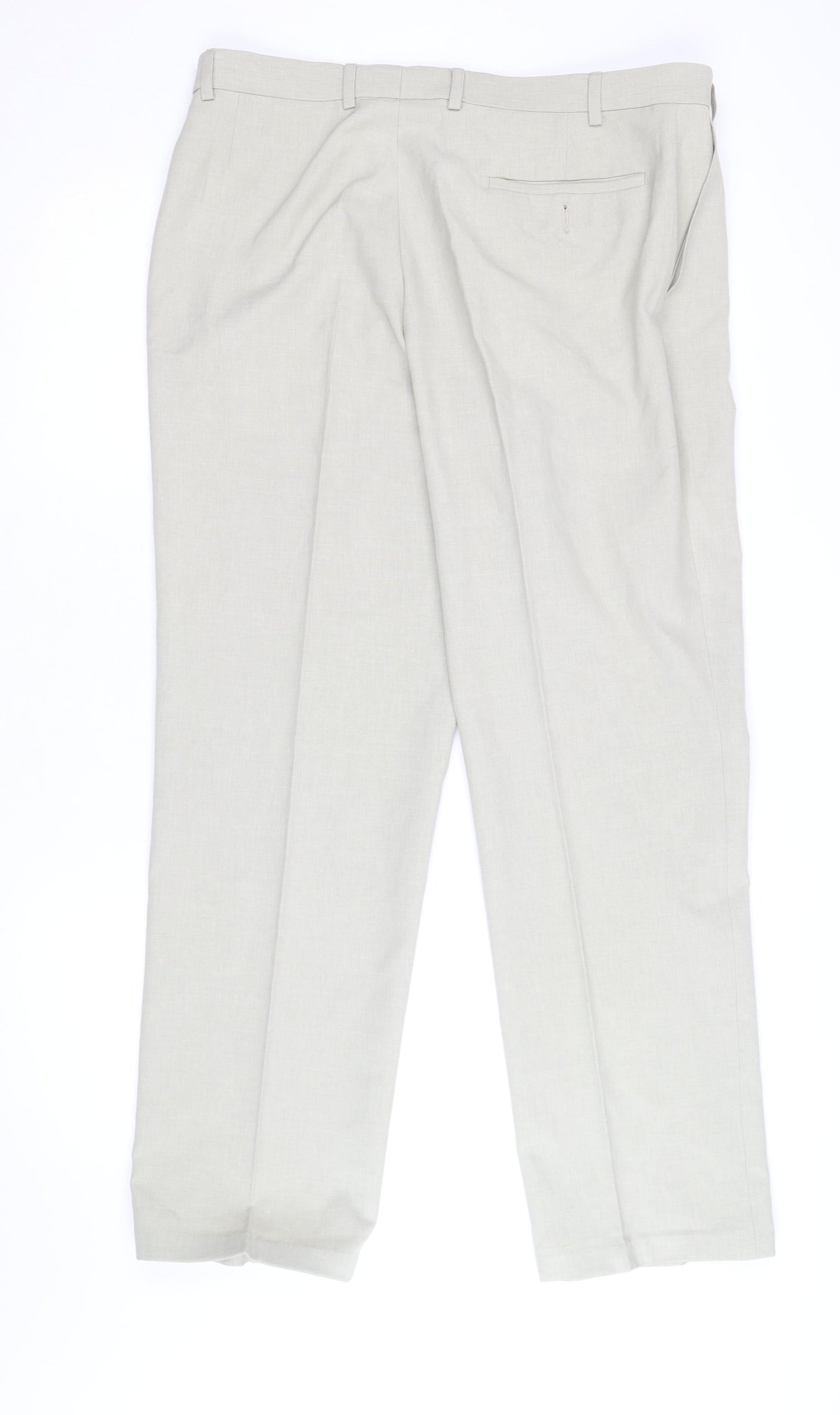 Marks and Spencer Men's Beige Linen Cotton Dress Pants 34W 32L Regular Fit