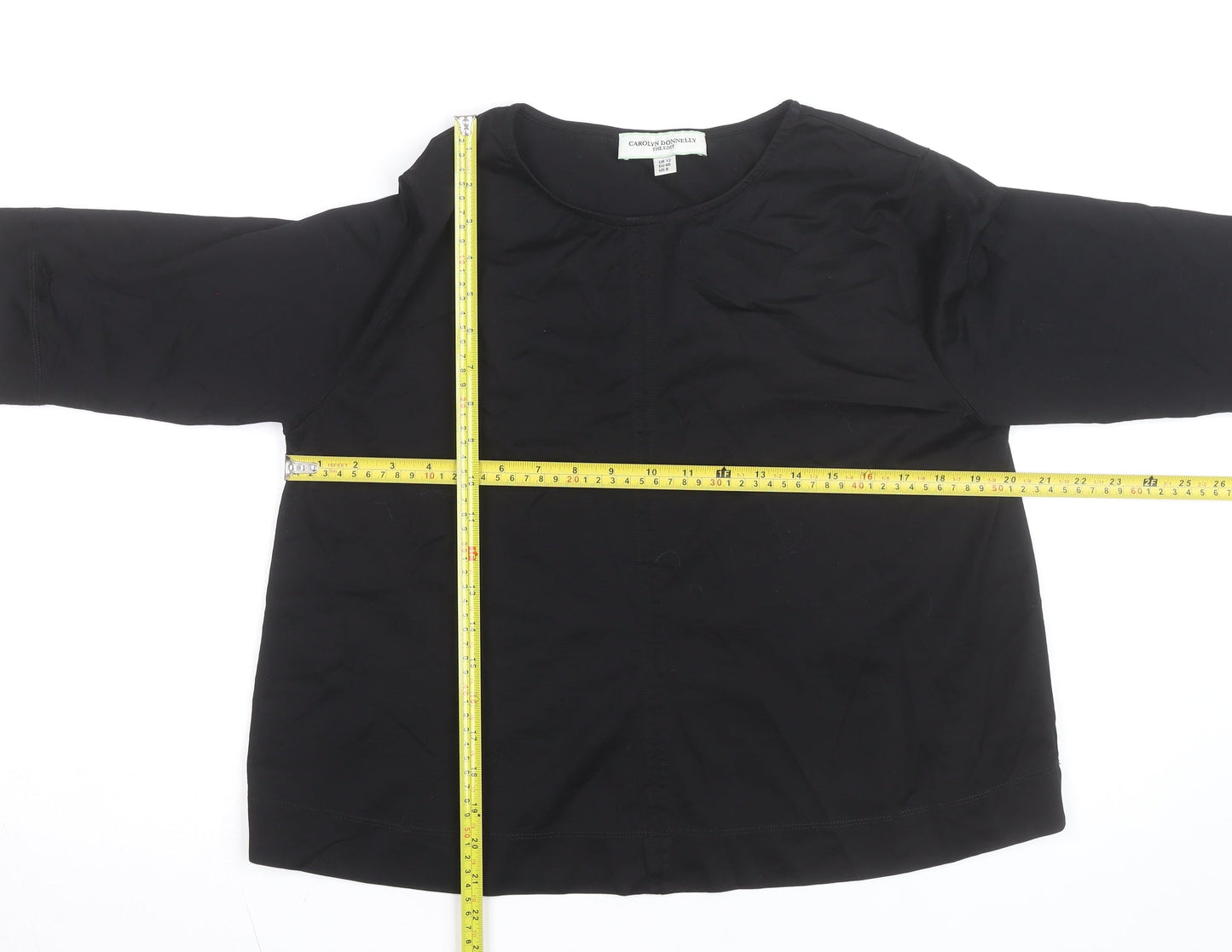 Carolyn Donnelly The Edit Women's Black Cotton Blouse UK 12 Relaxed Fit