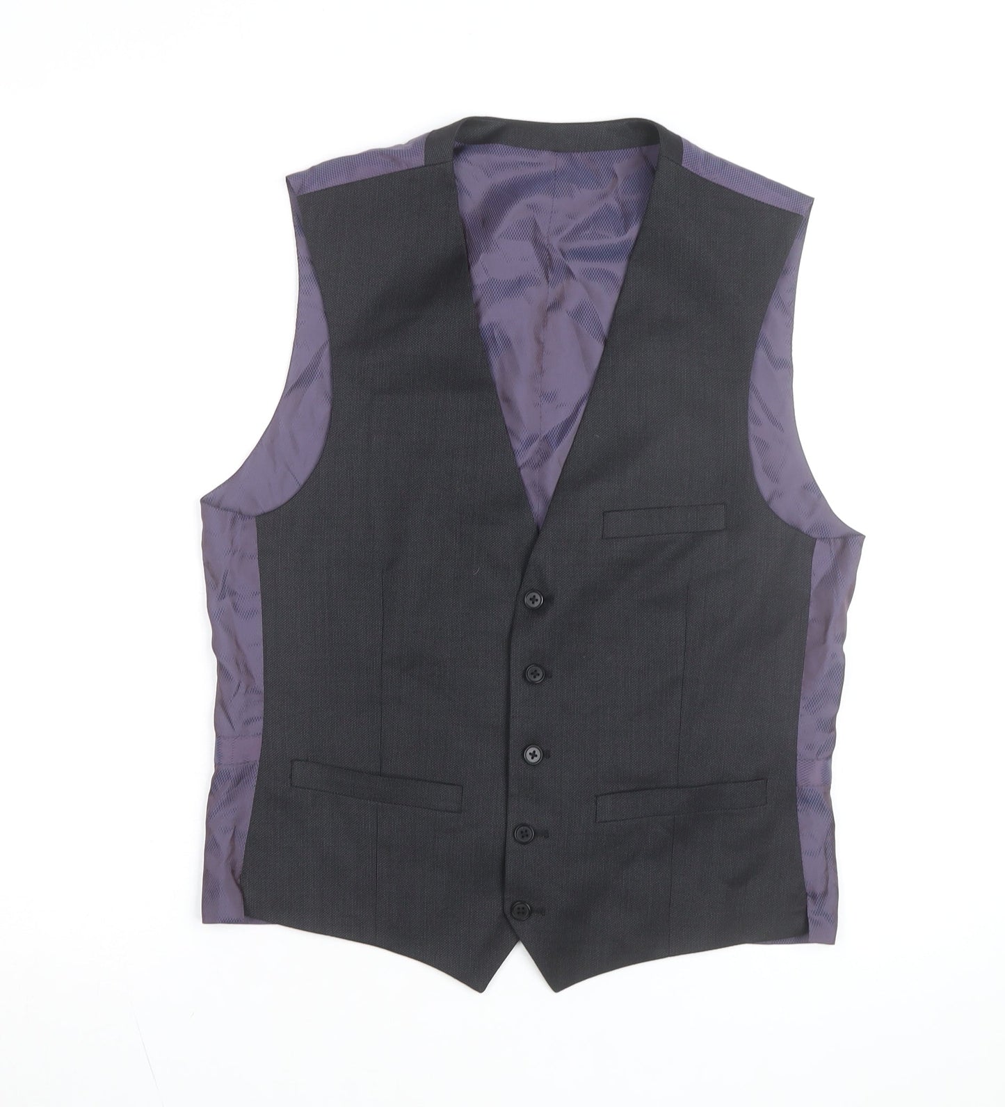 Next Men's Black Formal Wool Blend Waistcoat Size 42 Regular