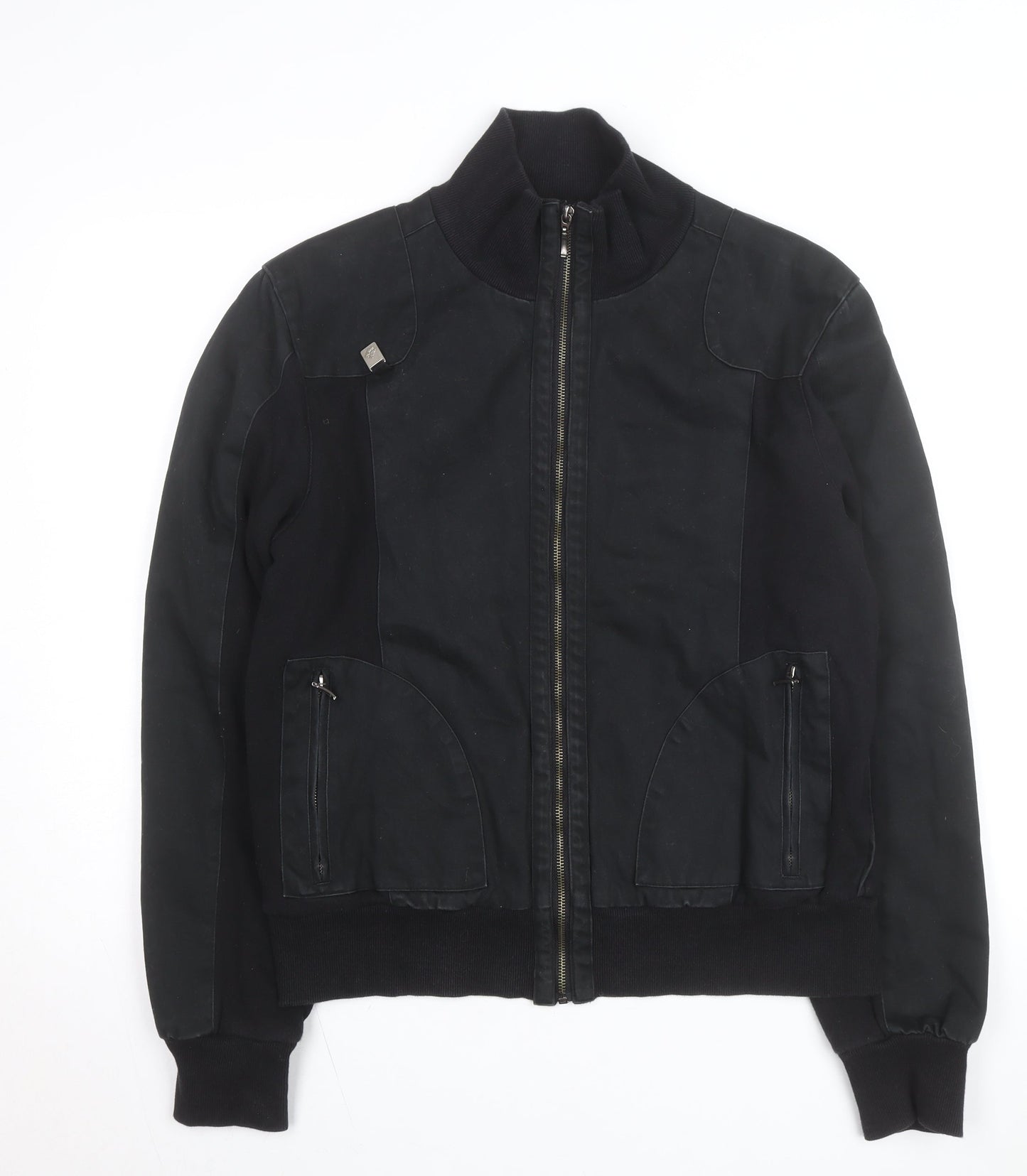Criminal Damage Men's Black Cotton Bomber Jacket Size L