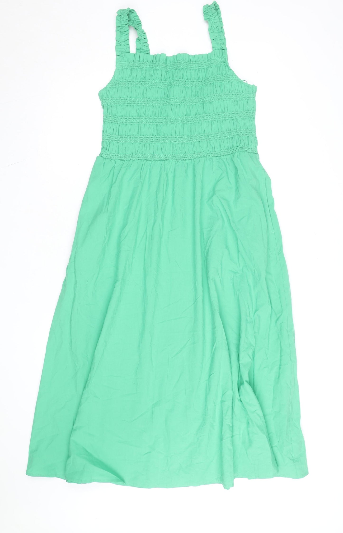 Marks and Spencer Women's Green Size 14 Sleeveless Fit & Flare Midi Dress