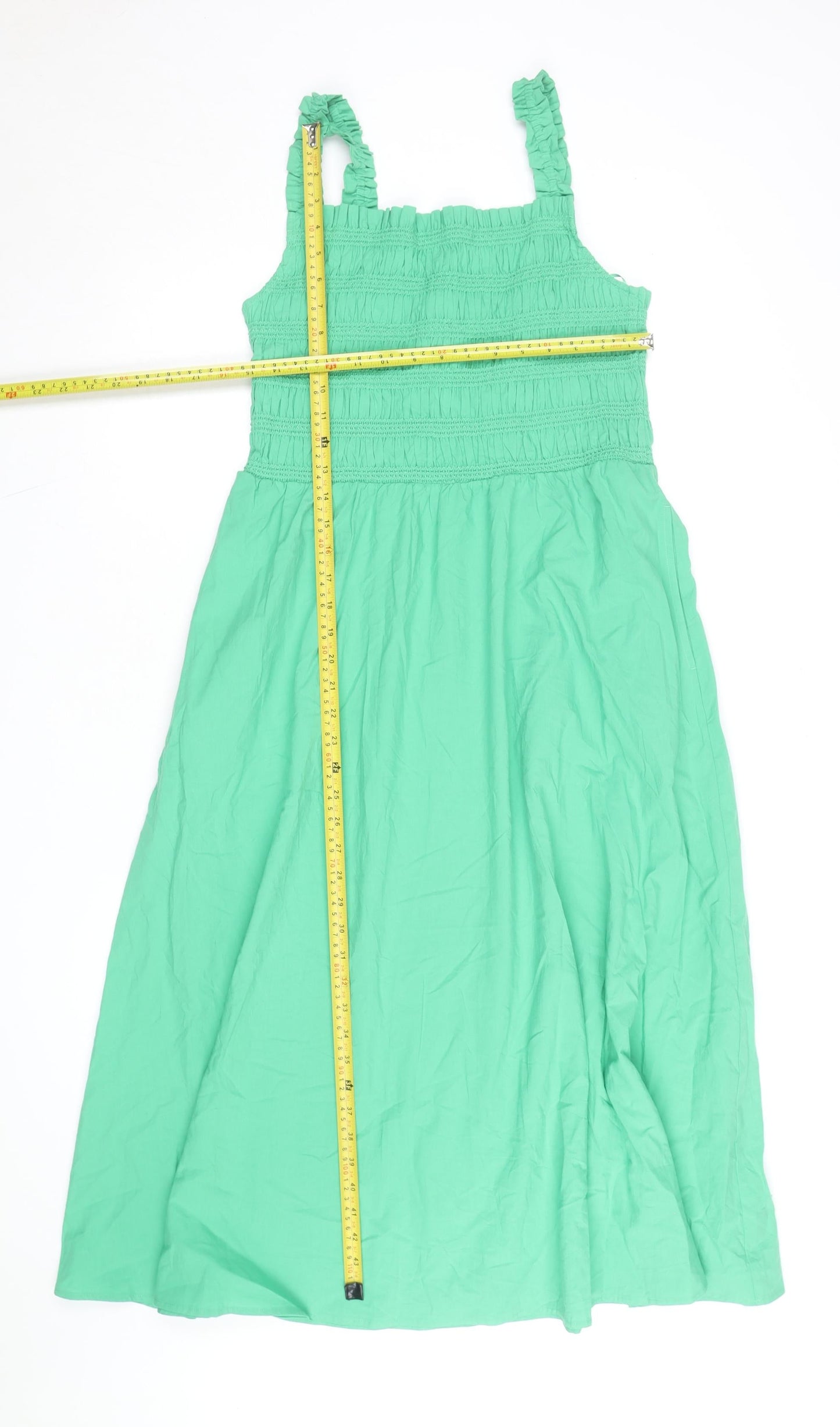 Marks and Spencer Women's Green Size 14 Sleeveless Fit & Flare Midi Dress