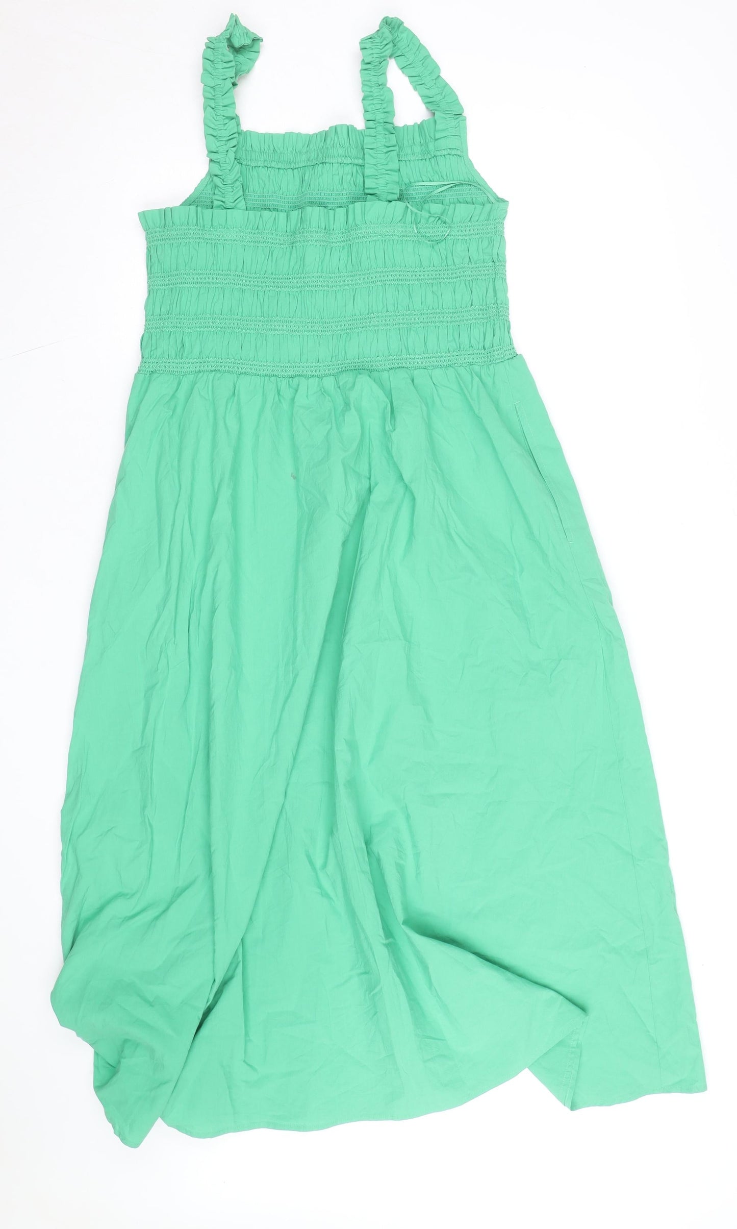 Marks and Spencer Women's Green Size 14 Sleeveless Fit & Flare Midi Dress