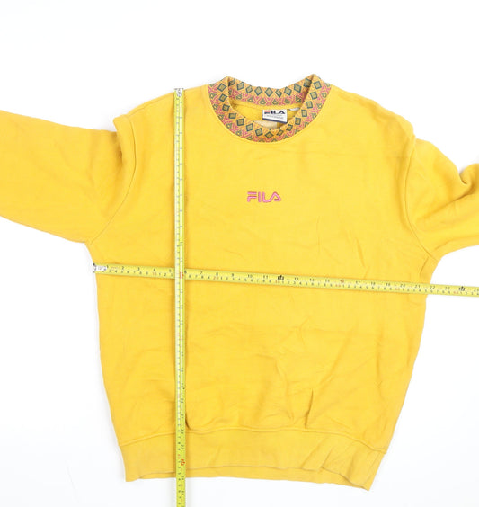 Fila Men's Yellow Retro Pullover Sweatshirt Small