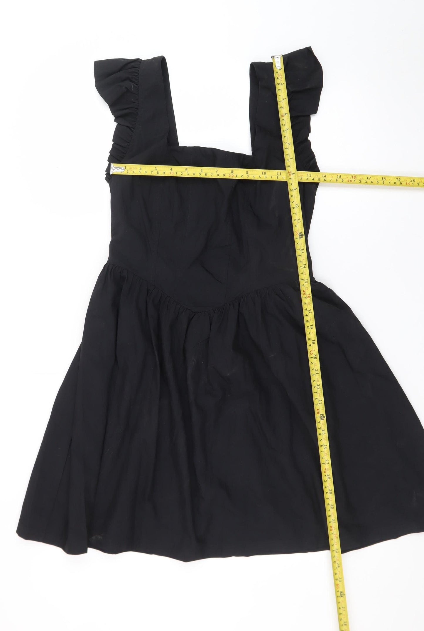 Marks and Spencer Women’s Black Skater Dress Size 10 Ruffle Sleeveless