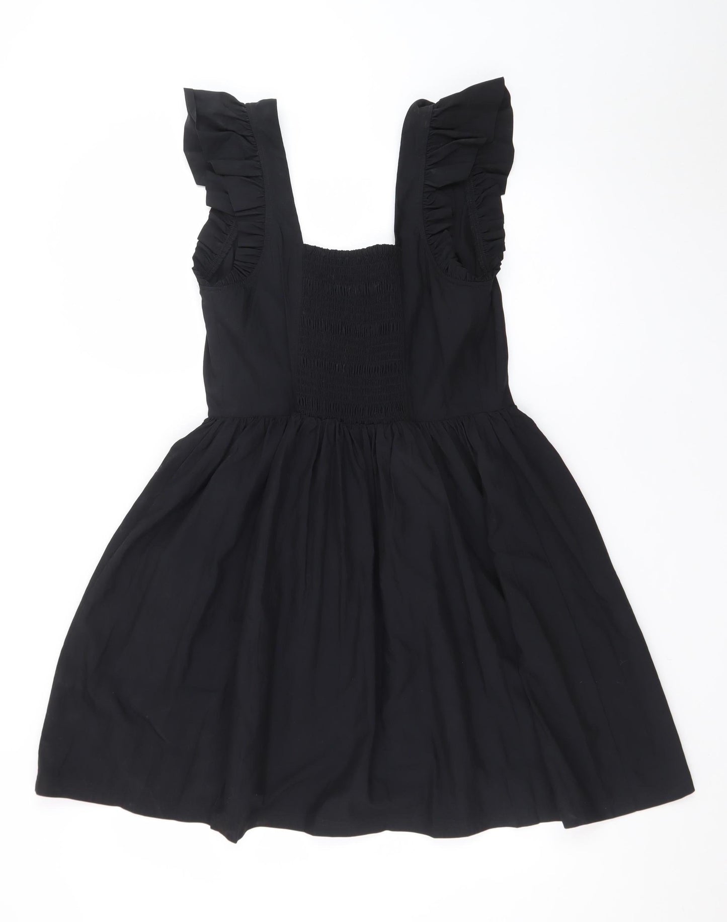 Marks and Spencer Women’s Black Skater Dress Size 10 Ruffle Sleeveless