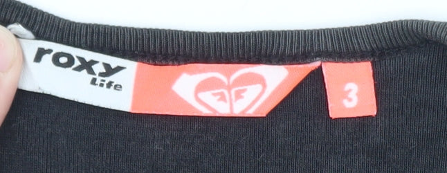 Roxy Womens Black Sleeveless V-Neck Tank Top Size M Cotton Surf Style