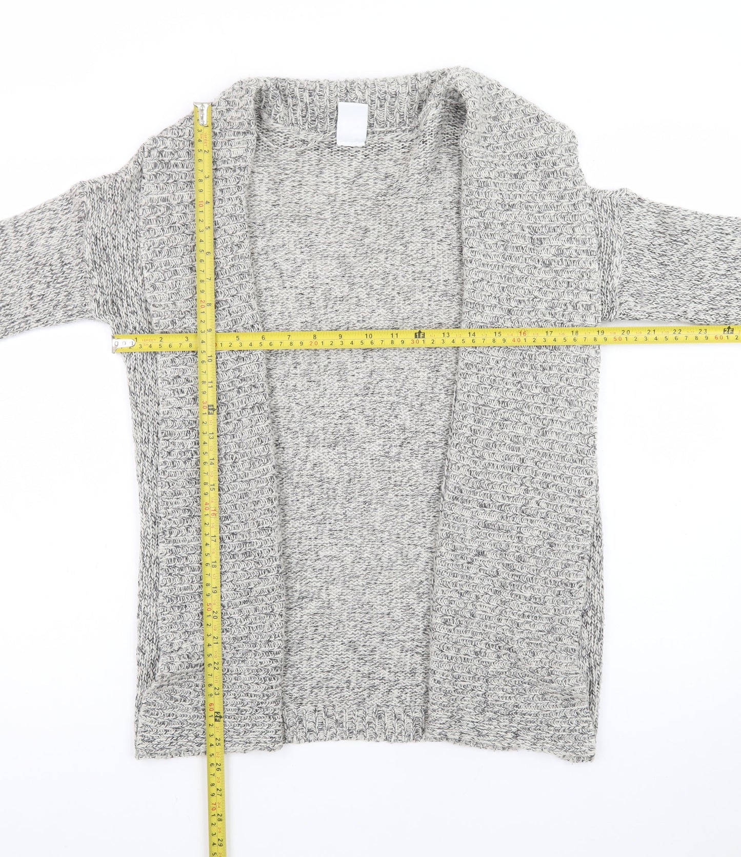 Vero Moda Women's Grey Chunky Knit Open Cardigan Size S
