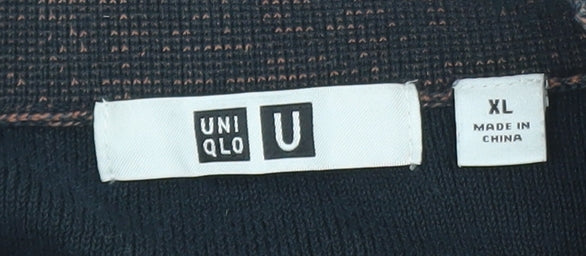 Uniqlo Women's Black Cotton V-Neck Cardigan XL