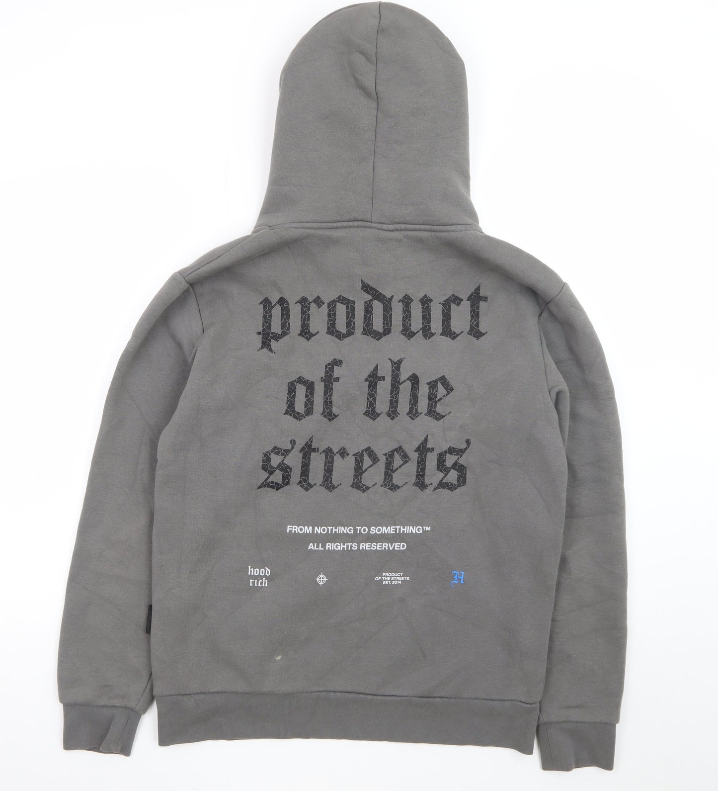 Hoodrich Men's Grey Pullover Hoodie M Graphic Streetwear