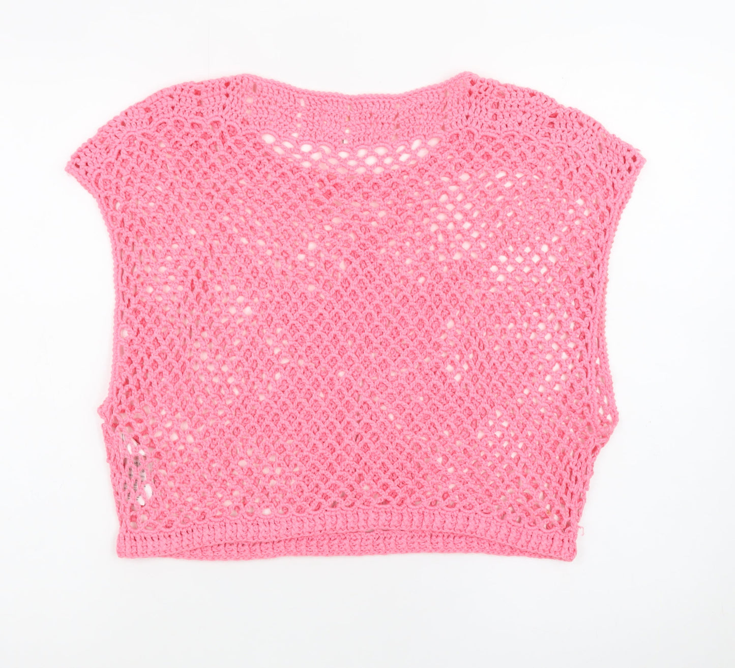 New Look Women’s Pink Crochet Sleeveless Pullover Jumper M