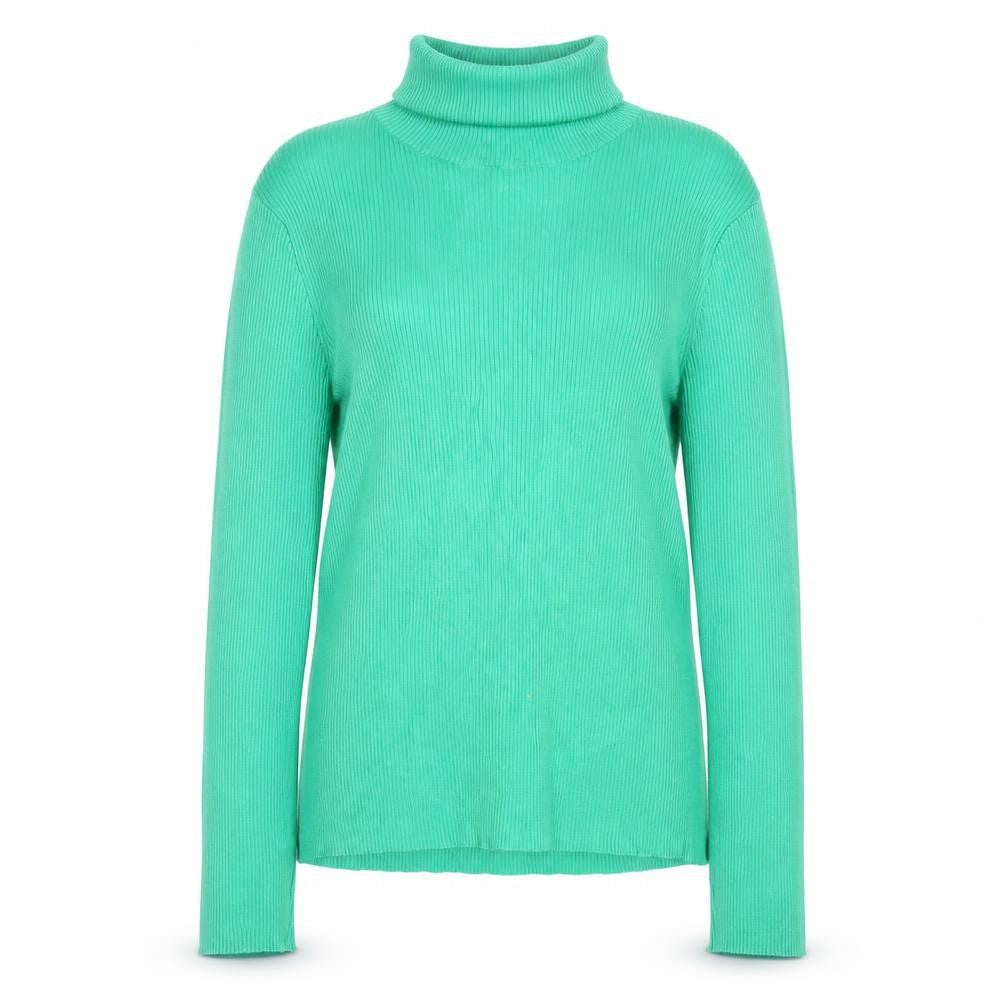 H&M Divided Women's Green Roll Neck Slim Fit Knit Jumper Size 14