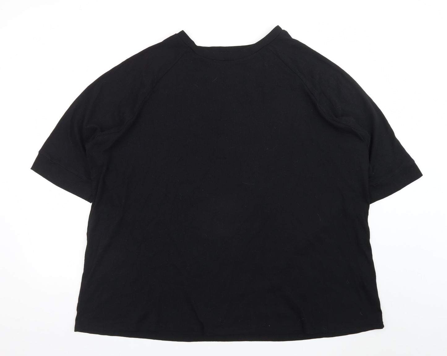 Capsule Womens Black Relaxed Fit Cotton Blend Short Sleeve T-Shirt Size 32