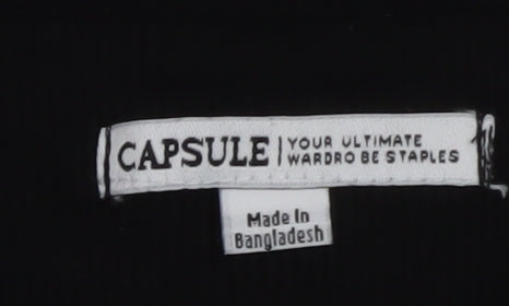 Capsule Womens Black Relaxed Fit Cotton Blend Short Sleeve T-Shirt Size 32