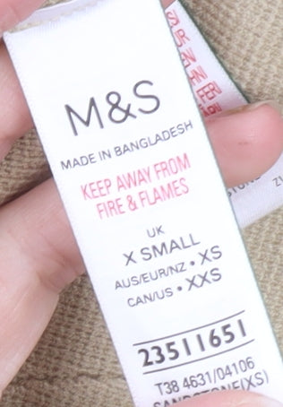 Marks and Spencer Women Beige XS Knit Pullover Jumper