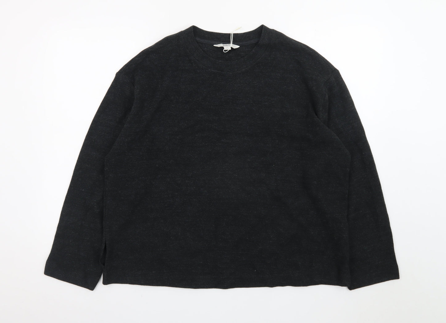 Marks and Spencer Women’s Black Wool Blend Crew Neck Jumper Size 14