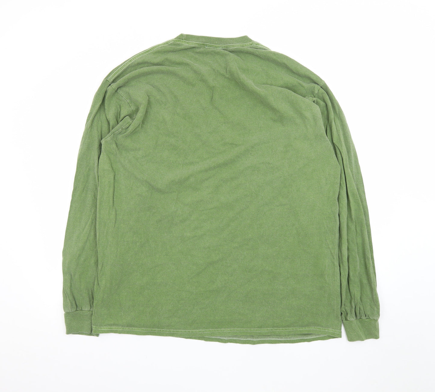 Urban Outfitters Men’s Green Lake Como Long Sleeve Cotton T-Shirt M