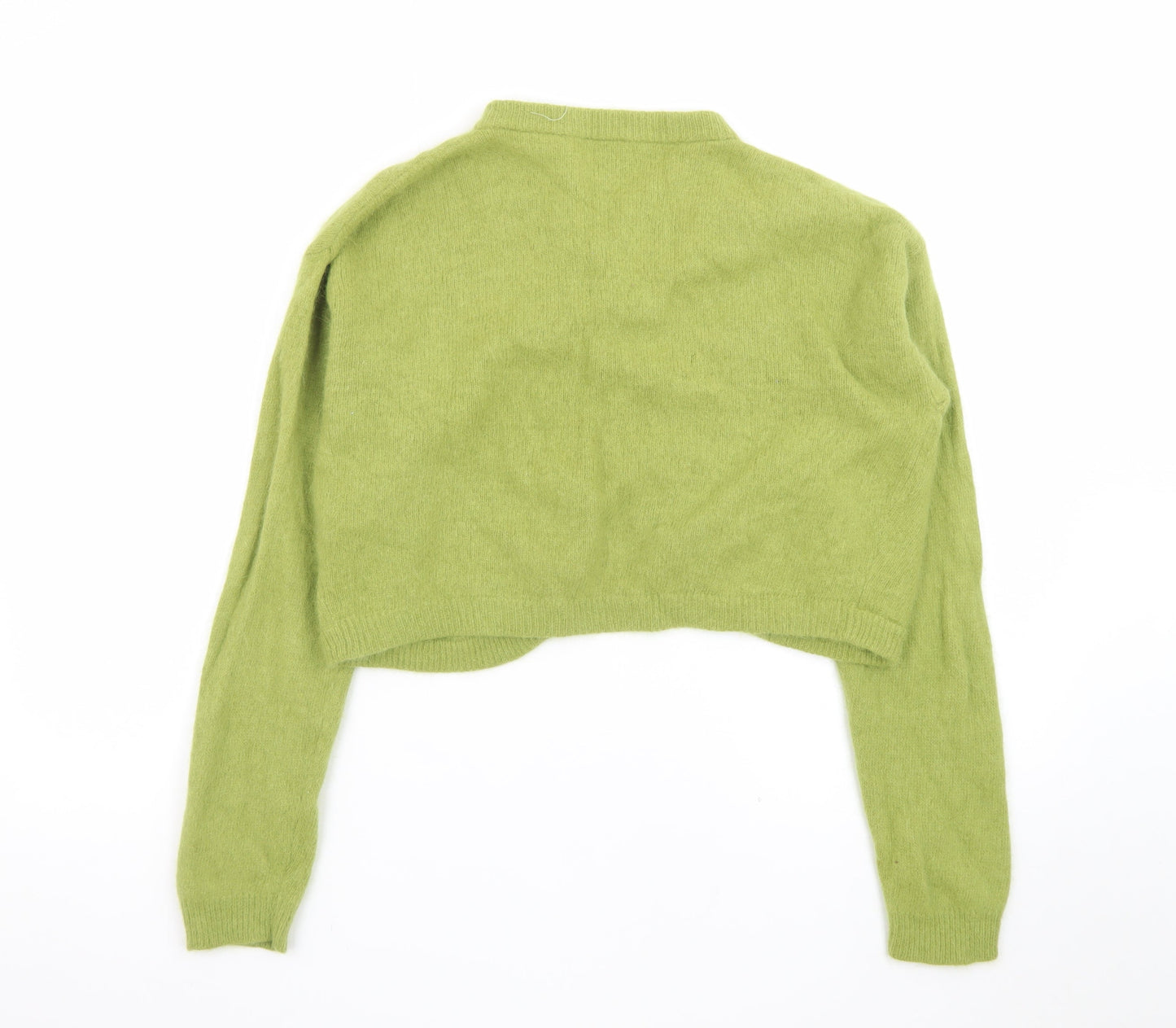 French Connection Women Green Angora Wool Shrug Cardigan M