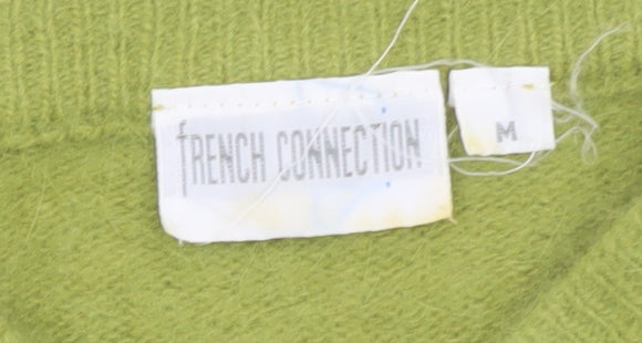 French Connection Women Green Angora Wool Shrug Cardigan M