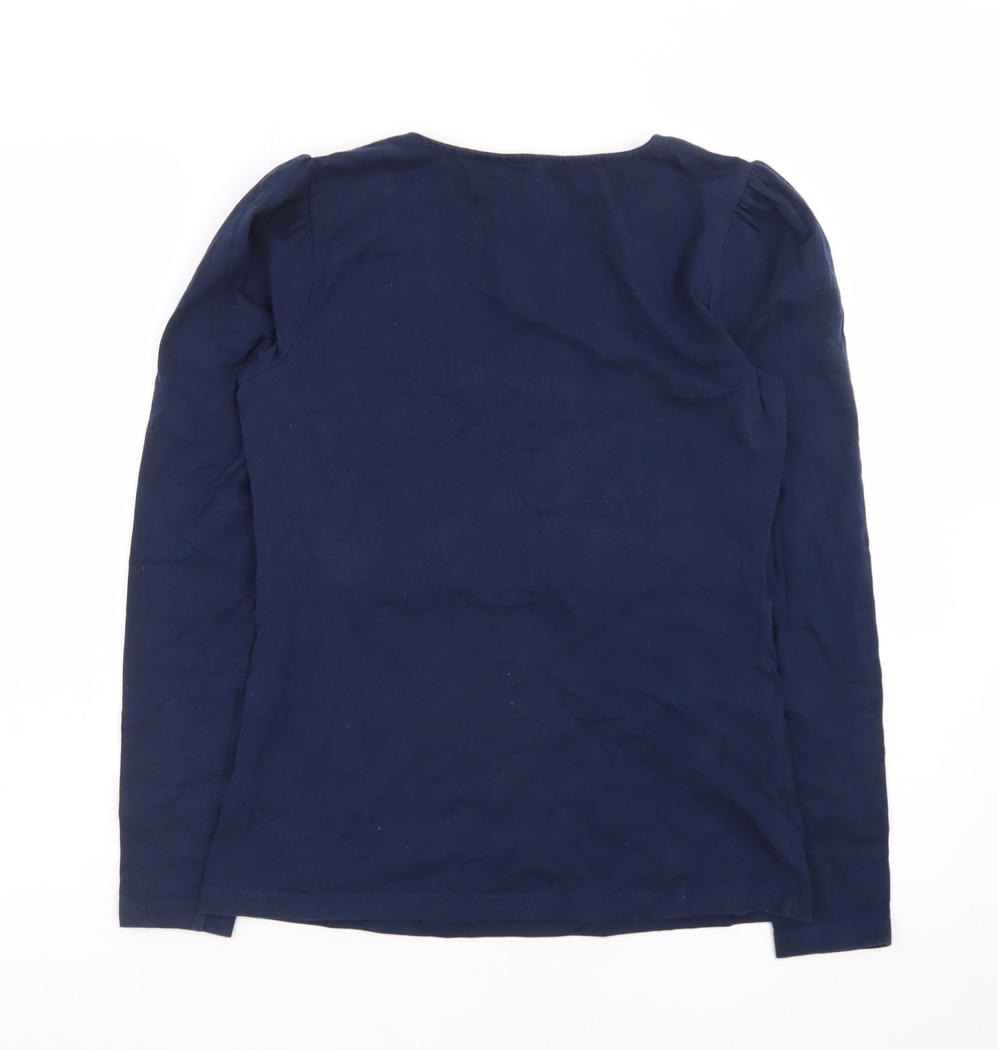 Love & Roses Women's Blue Cotton V-Neck Long Sleeve Blouse UK 8