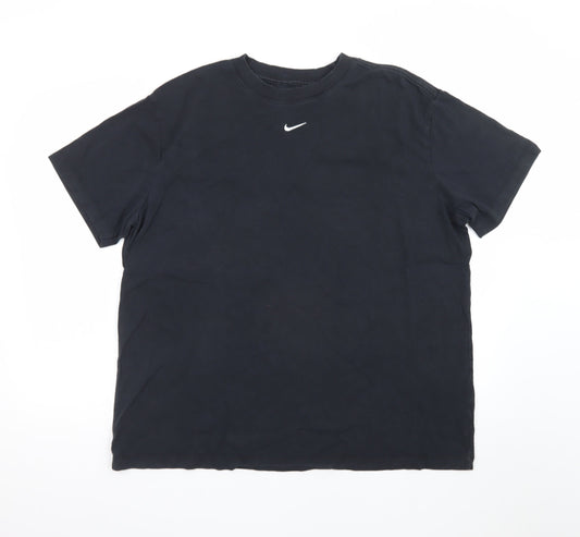 Nike Men's Black Large Loose Fit Crew Neck T-Shirt