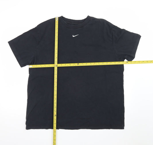 Nike Men's Black Large Loose Fit Crew Neck T-Shirt