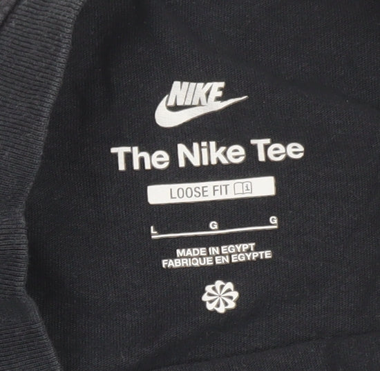 Nike Men's Black Large Loose Fit Crew Neck T-Shirt