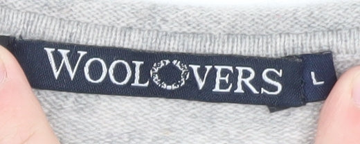 WoolOvers Women Grey Merino Wool Cashmere Tunic Jumper Size L